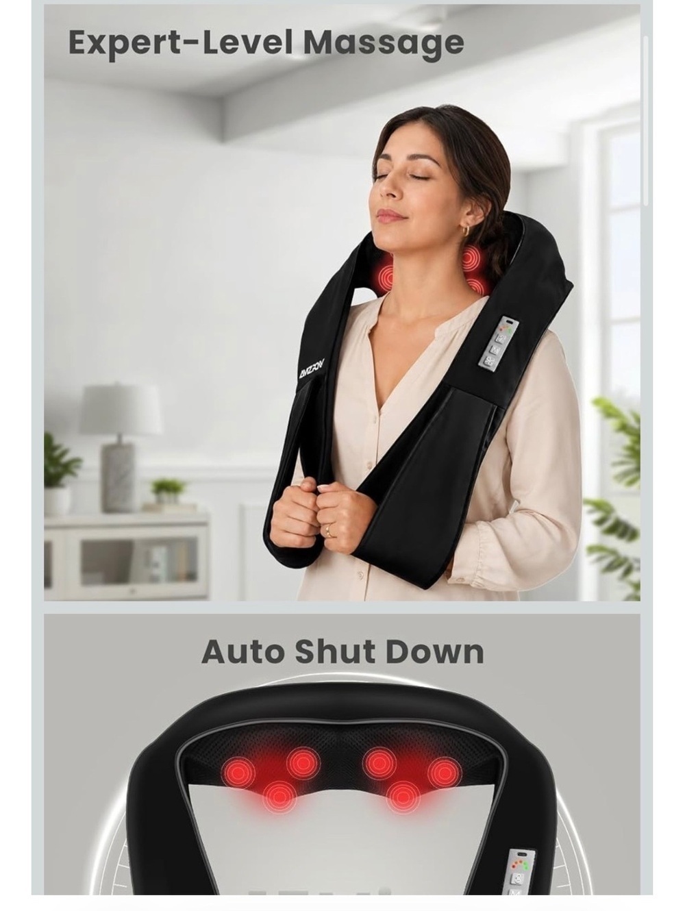 Cordless Neck and Back Massager for Pain Relief Deep Tissue, Rechargeable - Picture 2 of 4